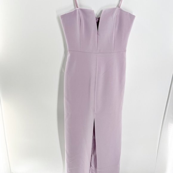 BCBGMAXAZRIA Crepe Notched Strapless V gown Lavender Size 4 NWT - Picture 3 of 13